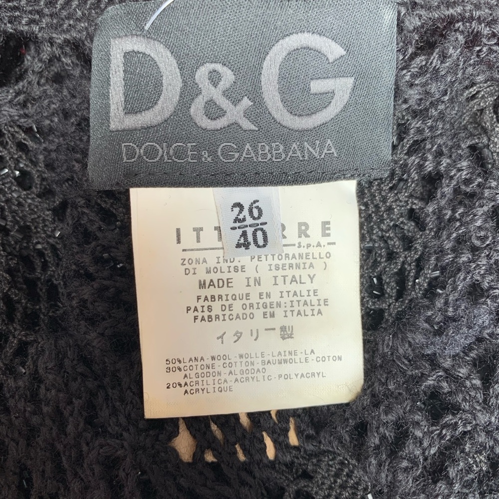 Dolce and Gabbana Size 40 black crochet beaded top - Picture 12 of 13